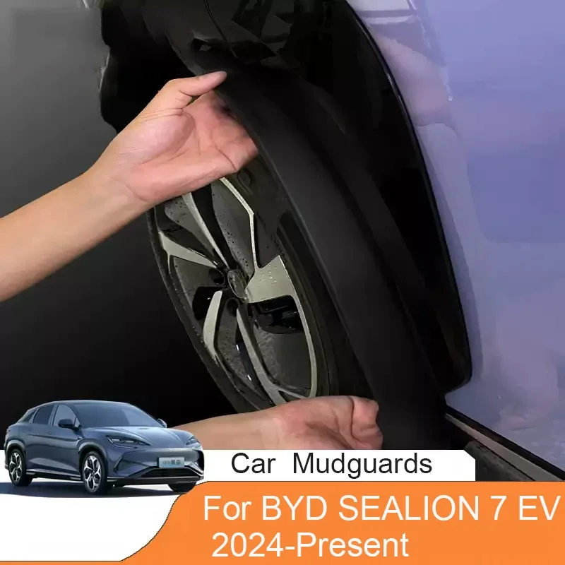 자동차 ABS 후륜 라이닝 머드가드 방진 자동차 펜더 외부 머드가드 액세서리 BYD SEALION 7 EV 2024-2026용