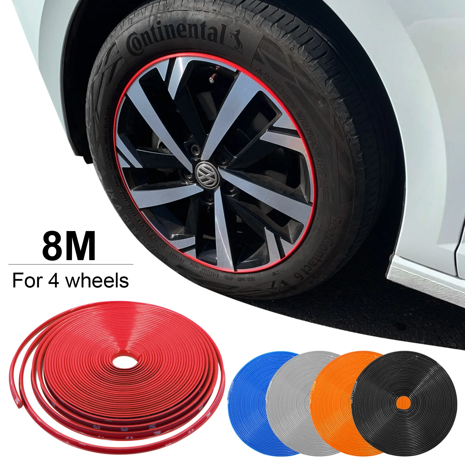 Rubber Car Wheel Rim Protectors Decor Strip