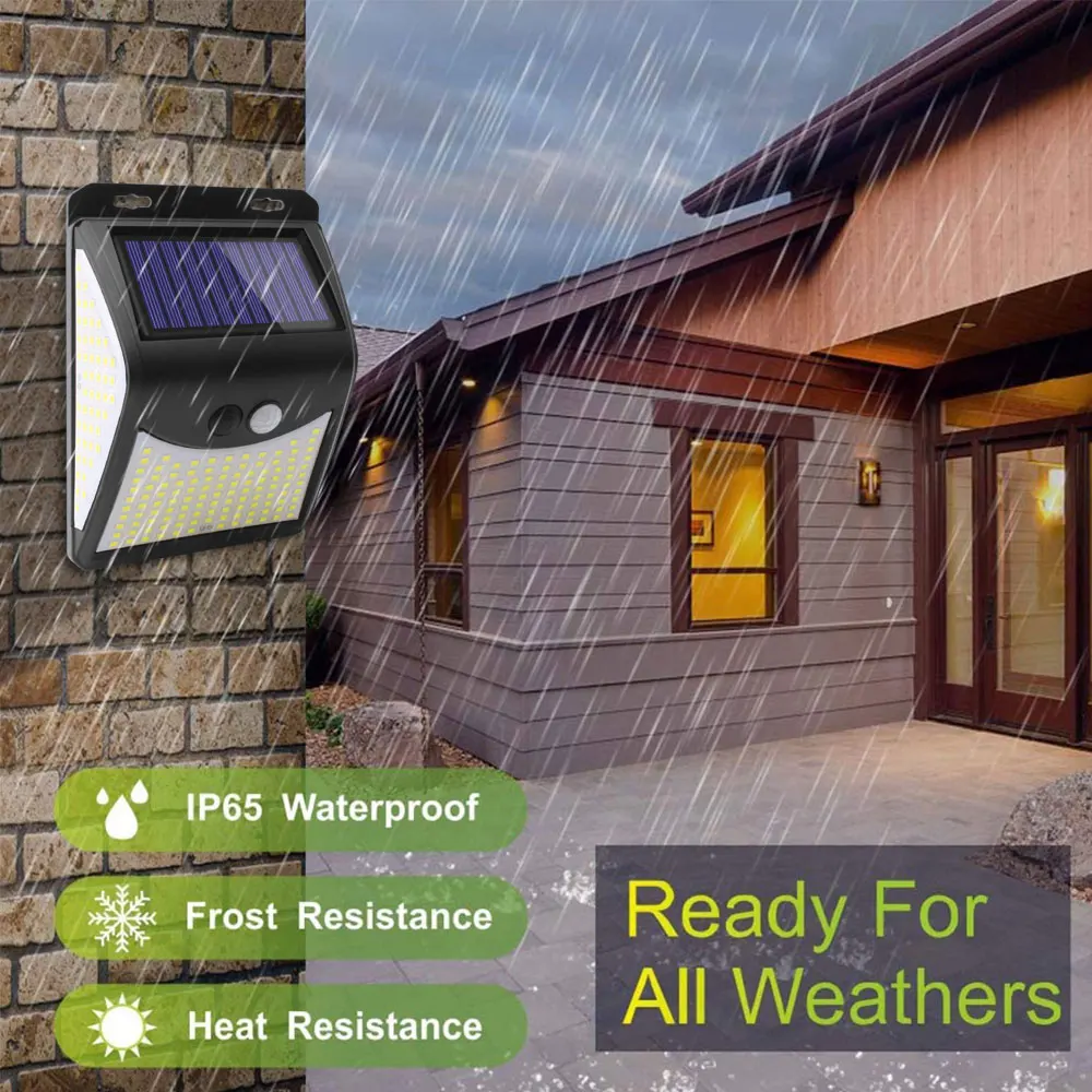222 LED Solar Lamps Outdoor Sunlight Powered 4 Modes Waterproof Solar Led Light With Motion Sensor For Street Garden Decoration