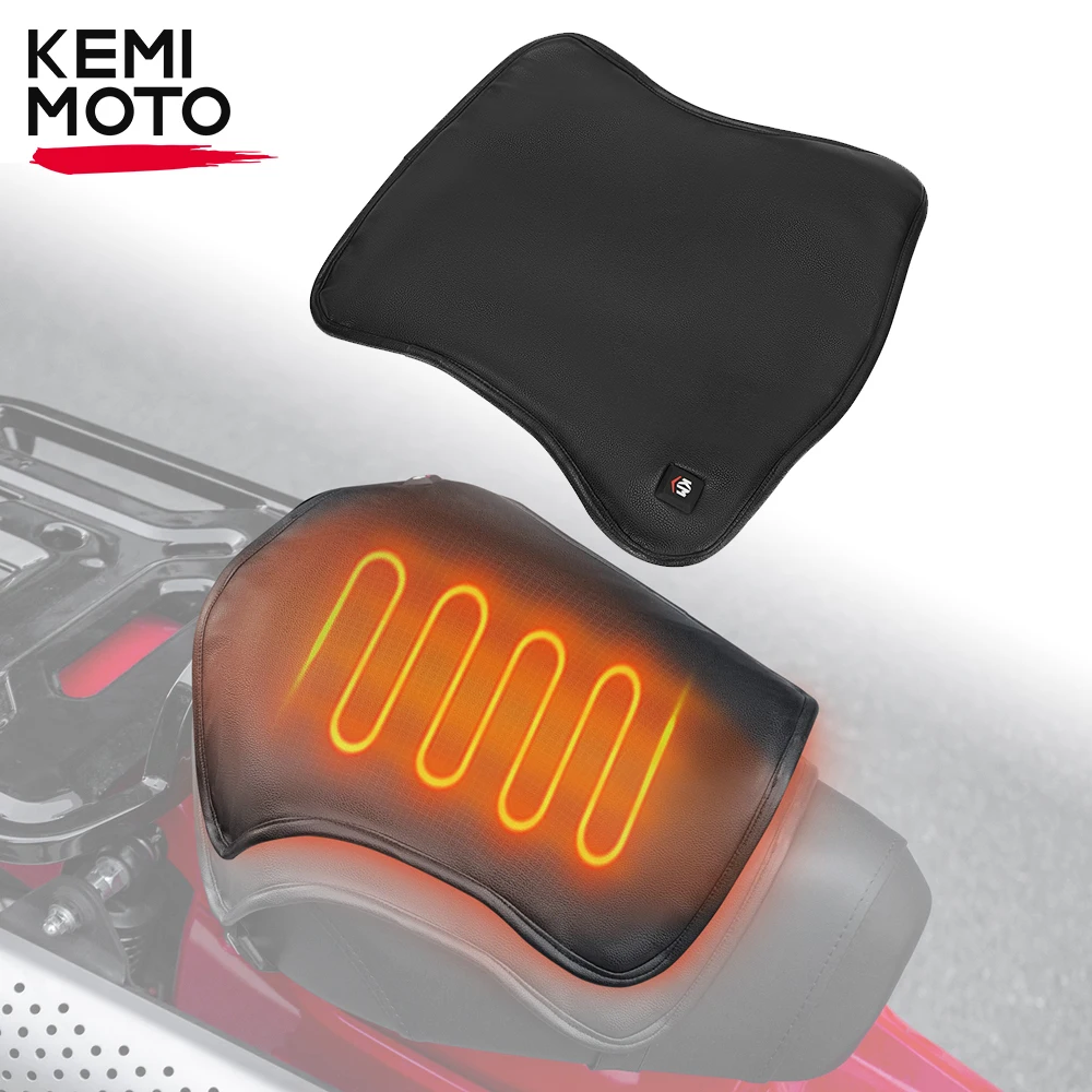 KEMIMOTO 12V Heated Seat Cushion Universal For Motorcycle ATV Electric  Heating Warmer Seat Pad For Versys 650 For R1250GS NC750X