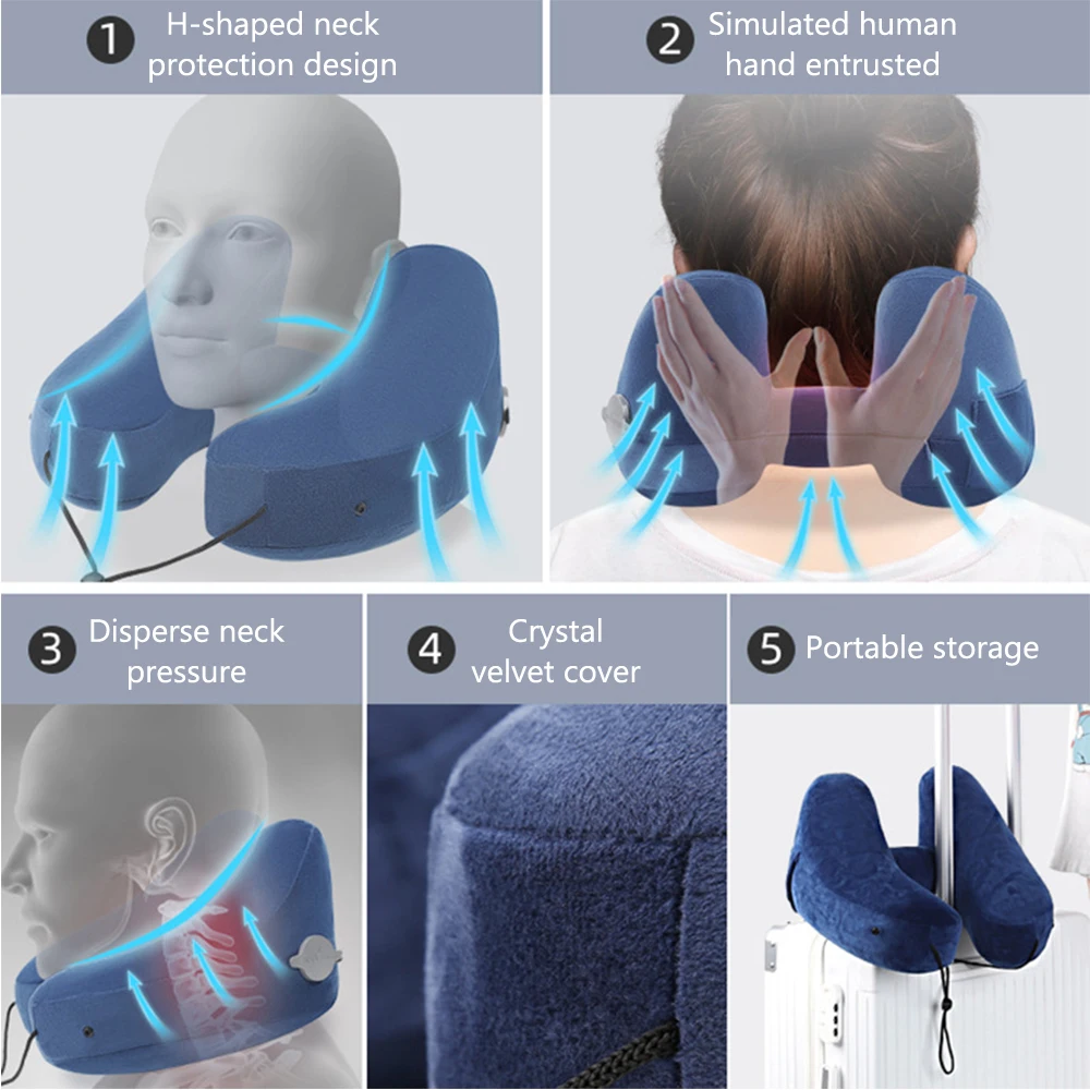 Travel Hooded Inflatable Neck and Car Cushion Pillow