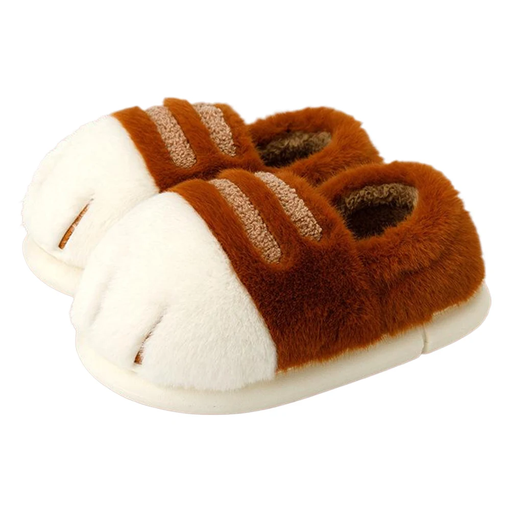 Plush Cat Paw Thermal Slippers for Autumn Winter