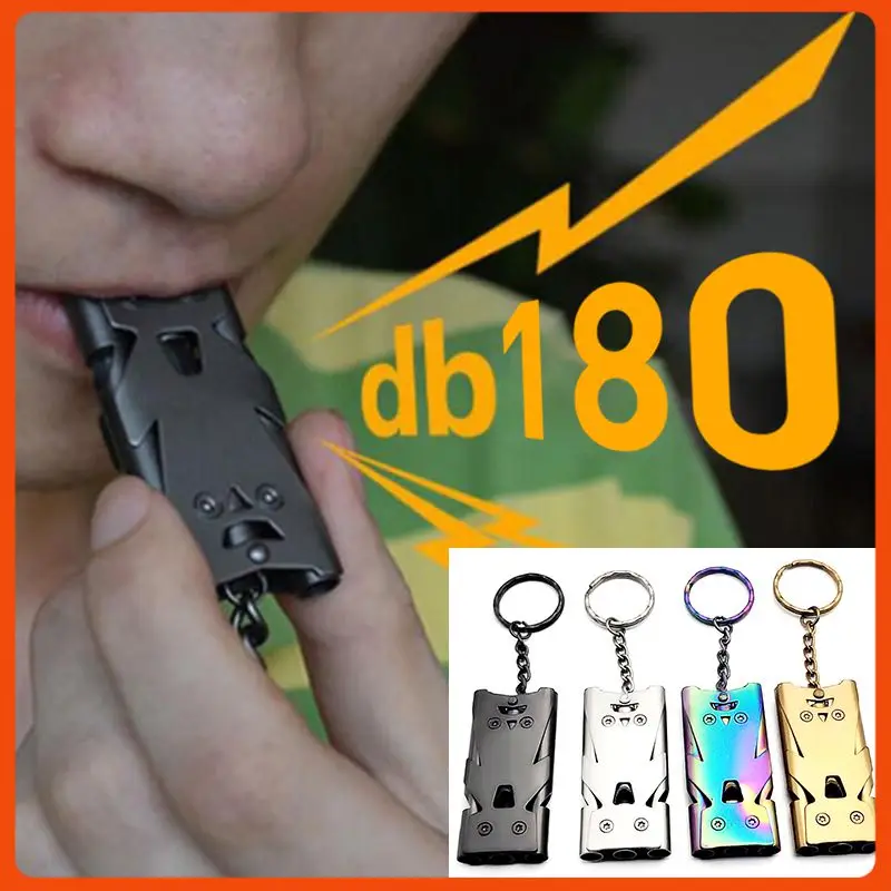 Survival Whistle Metal Whistle Outdoor Survival Whistle Portable High Decibel Emergency Life-Saving Stainless Steel Outdoor Urgency EDC Multifunction