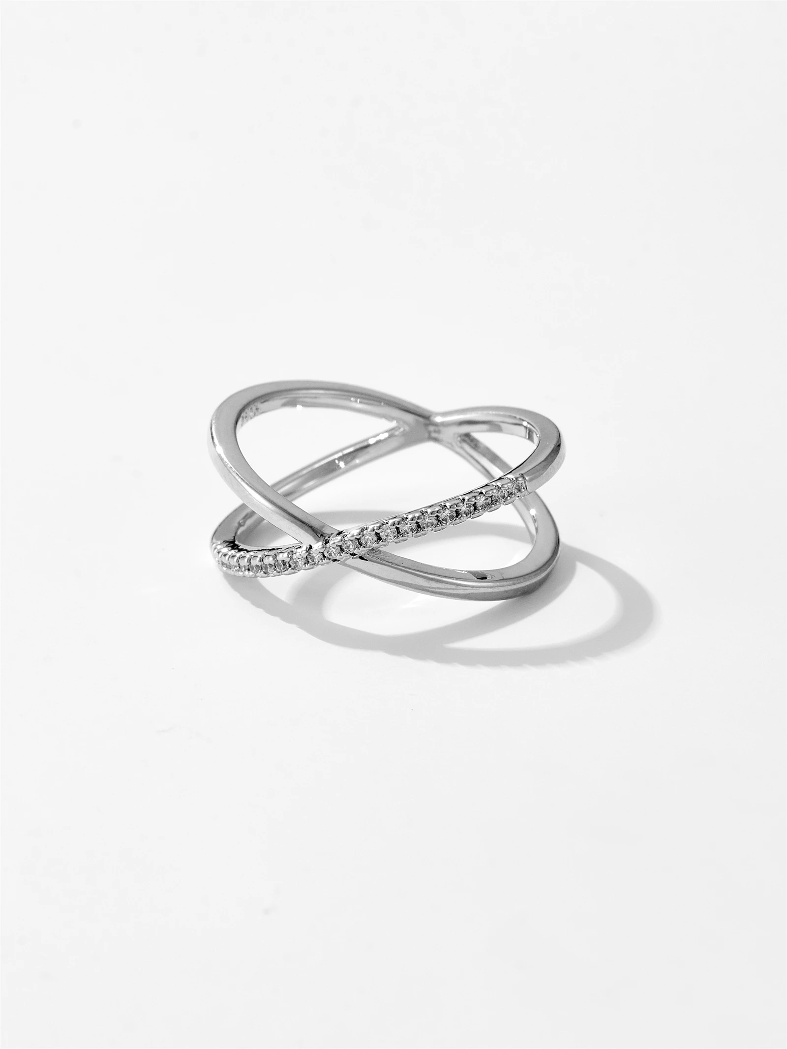 DPLAOPA New 925 Sterling Silver O X Ring Zircon CZ Circle Round Cross Line Size Rings New Women Wedding Party Jewelry