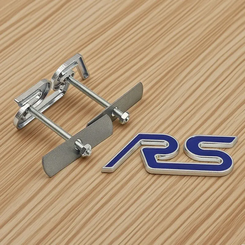 3D 메탈 레터 RS 로고 자동차 전면 그릴 배지 엠블럼 후면 트렁크 스티커 RS 몬데오 쿠가 레인저 머스탱 액세서리