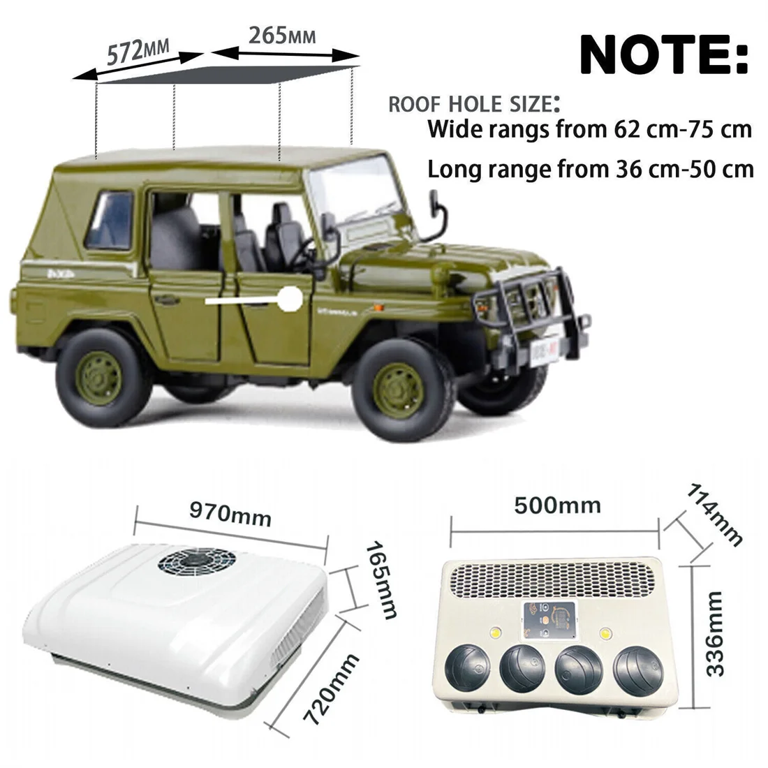 Treeligo-Climatiseur électrique 9000BTU, 12V, pour camping-car, véhicule  automobile, parking, refroidissement, pour voiture, toit, caravane