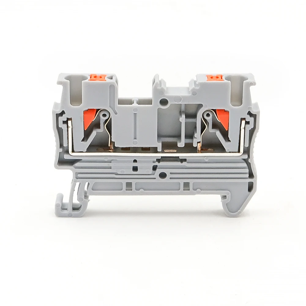 100Pcs PT 2.5 Spring Terminal Block 2.5mm DIN Rail Compact Electrical Wiring Secure Connection 6