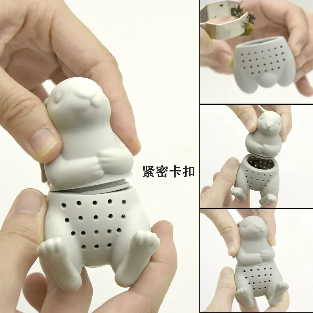 Cute Rabbit Silicone Tea Infuser Filter Strainer for Puer Tea Herb Tea Strainer Accessories Rabbit