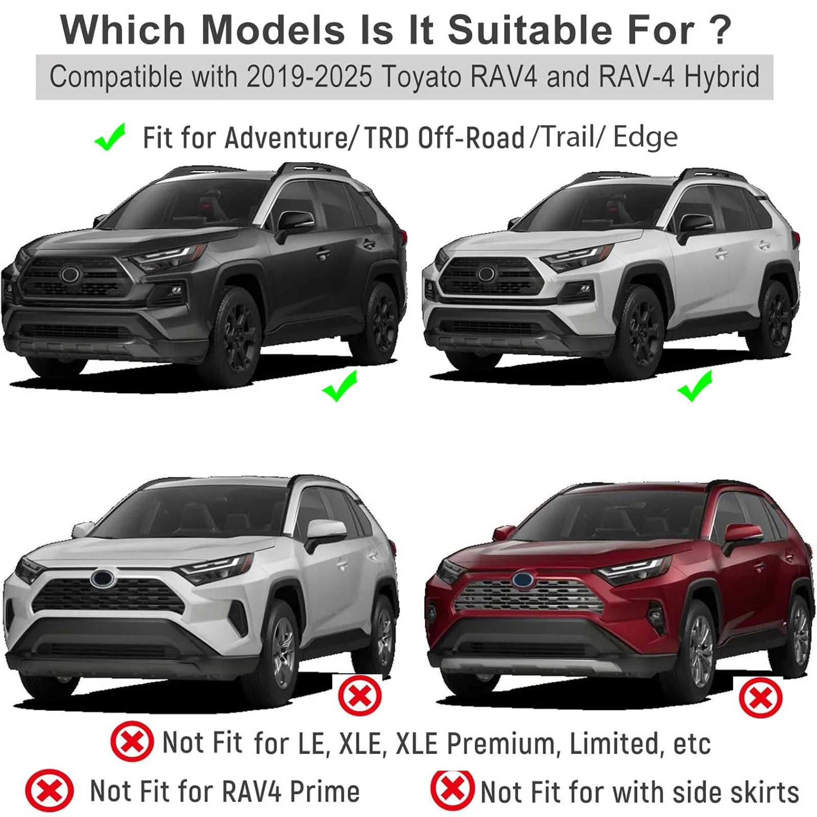 Spatlappen voor auto's, Auto Spatlappen Spatborden Spatbord Spatbord Compatibel met Toyota RAV4 Adventure / RAV4 TRD Off-Road 2019-2024 20 21 22 23