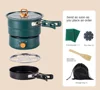110V/220V Electric Rice Cooker Portable Split Frying Pan Electric Stew Pot Travel Hotpot Food Steamer Home Multi Cooker 1.6L 6