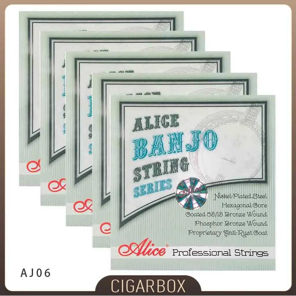 

5 Packs Alice Strings AJ-06 For Banjo Strings Nickel Plated & Bronze Wound AJ06-For 4 String Banjos Folk Strings DIY Accessories