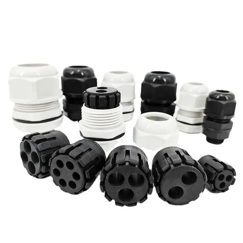 Description Picture 4 of itemNylon Multi-hole Entry Plastic Cable Gland Entries Seal Range Relief Nylon Multi Holes Cable Gland Size Plastic Wire Connector