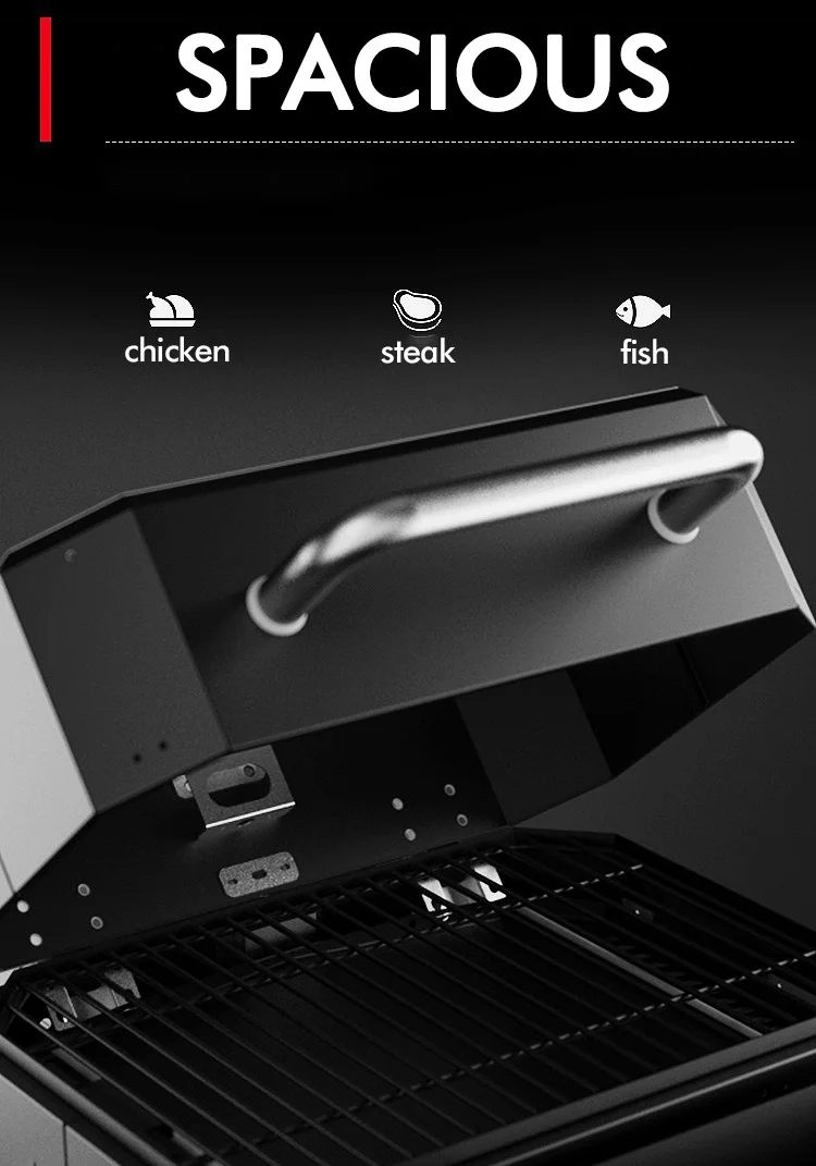 Description Picture 5 of itemLar Cooking Area Offset Particulate Carbon BBQ Grill Barbecue Smoker With Excellent Cooking Space