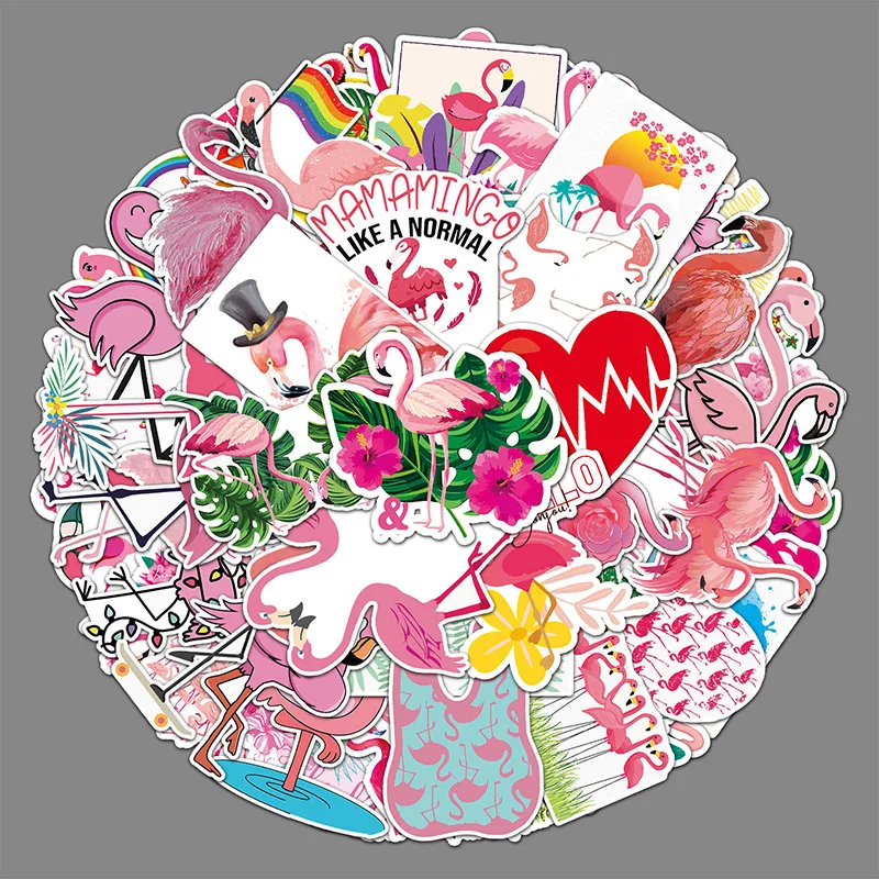 

100Sheets Creative Cartoon Animal Flamingo Doodle Stickers Suitcase Helmet Refrigerator Notebook Stickers Children's Gift Toys