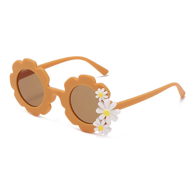 Children Cute Cartoon Flower Heart Sunglasses Kids Round Glasses Baby Fashion Colors Sunglasses Boys Girls Eyewear