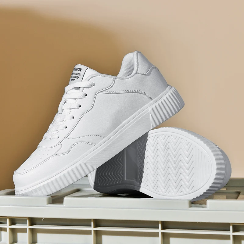 PU Leather Men Sneakers Flat Sports Sneakers Vulcanized Shoes Breathable Casual Trainers Water-proof Walking Running Footwear 6