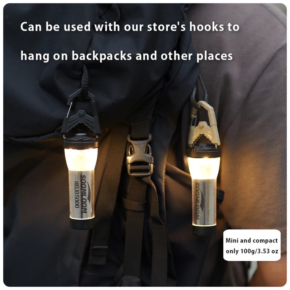 Soomloom Helio 5000 キャンプ ランタン - 5000mAh バッテリー、Type-C