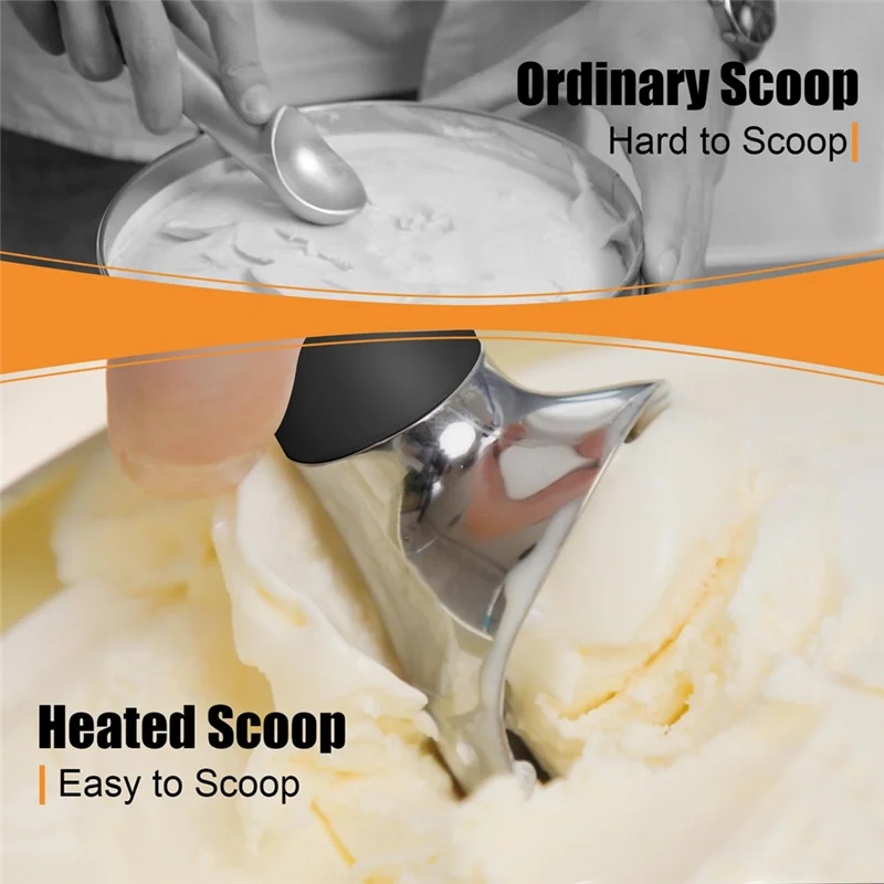 Description Picture 6 of itemElectric Ice Cream Scoop Heated Ice Cream Scoop Rechargeable Icecream Scoop Stainless Steel Blacka52q