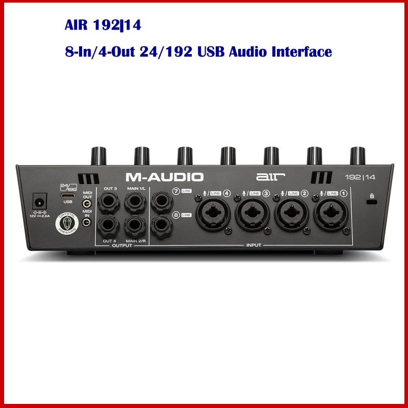 Carte son professionnelle M-AUDIO AIR 192  14, 8 en 4 sorties, disposition  et enregistrement MIDI, Interface Audio USB 24 bits/192KHz de précision -  AliExpress