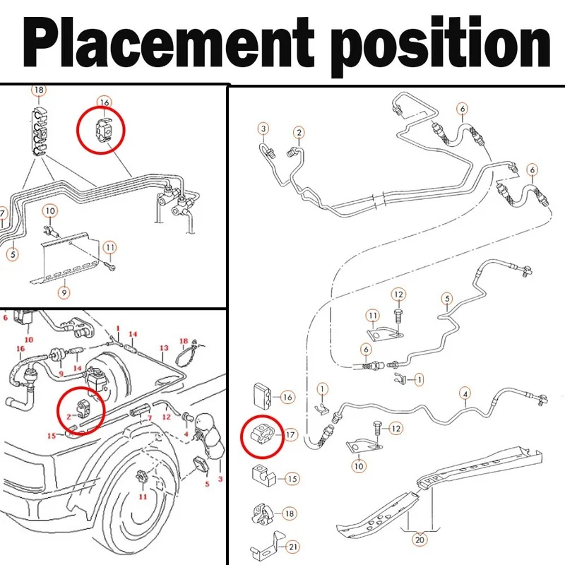 20 stücke Auto Bremsleitung Schlauch Clips Doppel Kabel Halter Clip  811611797 Für VW Bora Golf MK2 MK3 Passat Golf jetta Audi A4 Sitz Skoda -  AliExpress