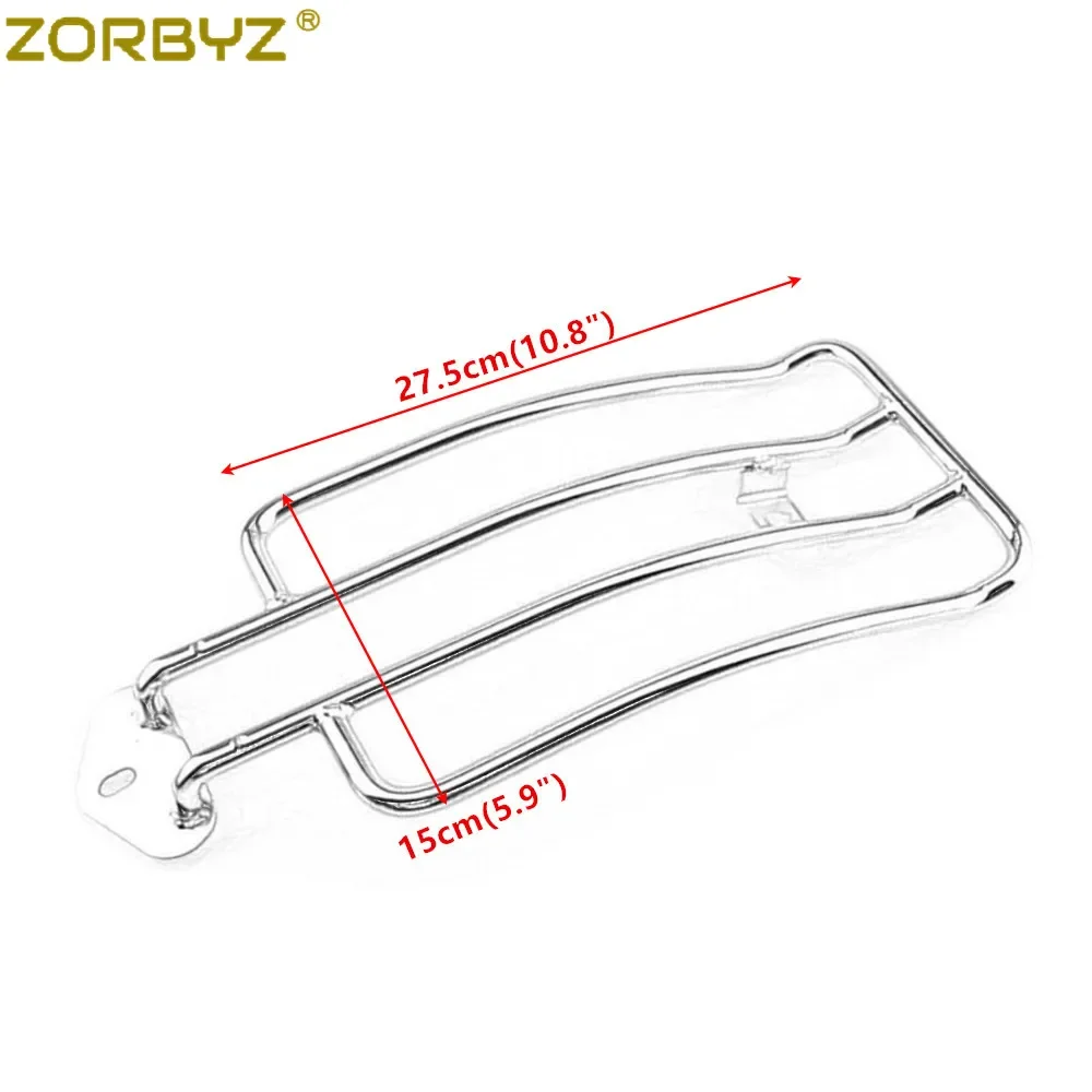 ZORBYZ Black / Chrome Rear Solo Seat Luggage Rack Carrier For Honda Shadow Aero ACE 750 VT750C 2000-2003 2005-2009