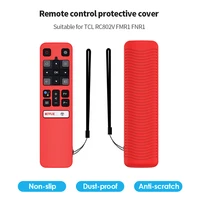 Silicone Protector Full Cover for TCL RC802V FMR1 FNR1 with Lanyard Portable Remote Controller All Protective Case Luminous Blue 2