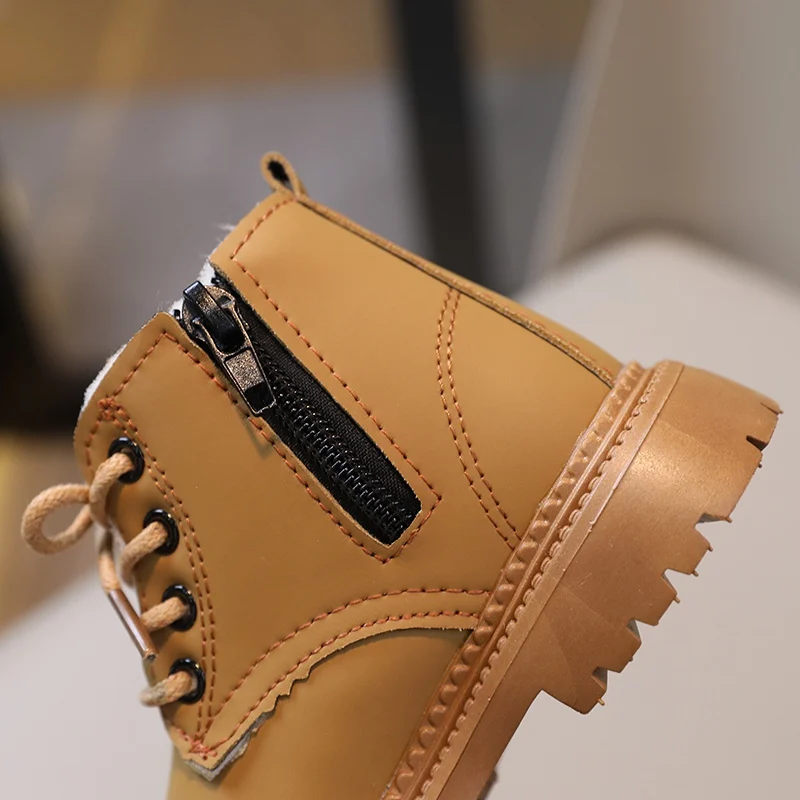 2025, neue Kinderschuhe, warme kurze Stiefel, geeignet für Jungen und Mädchen, rutschfest, bequem, einfaches seitliches Reißverschluss-Design für den Winter – Detail 8