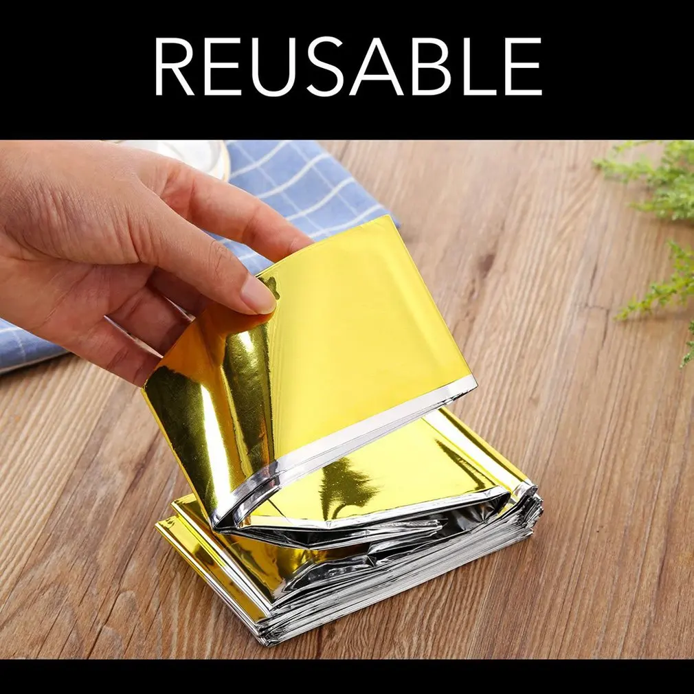 Outdoor lifesaving and emergency insulation blanket-gold 210 * 130CM