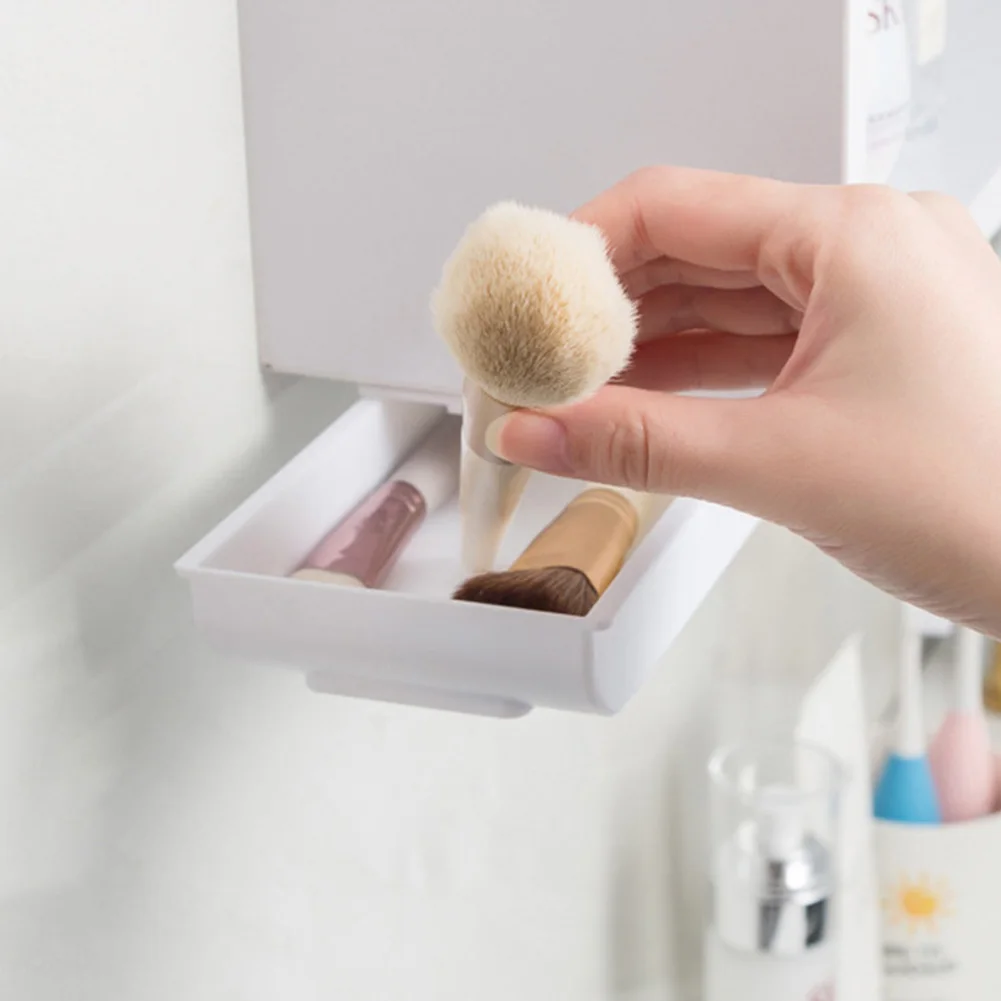 Description Picture 4 of item1Pc Storage Box Drawer Hidden Under Desk Drawer Storage Office Organizer Desk Self Adhesive Drawers PP Undertable Accessories