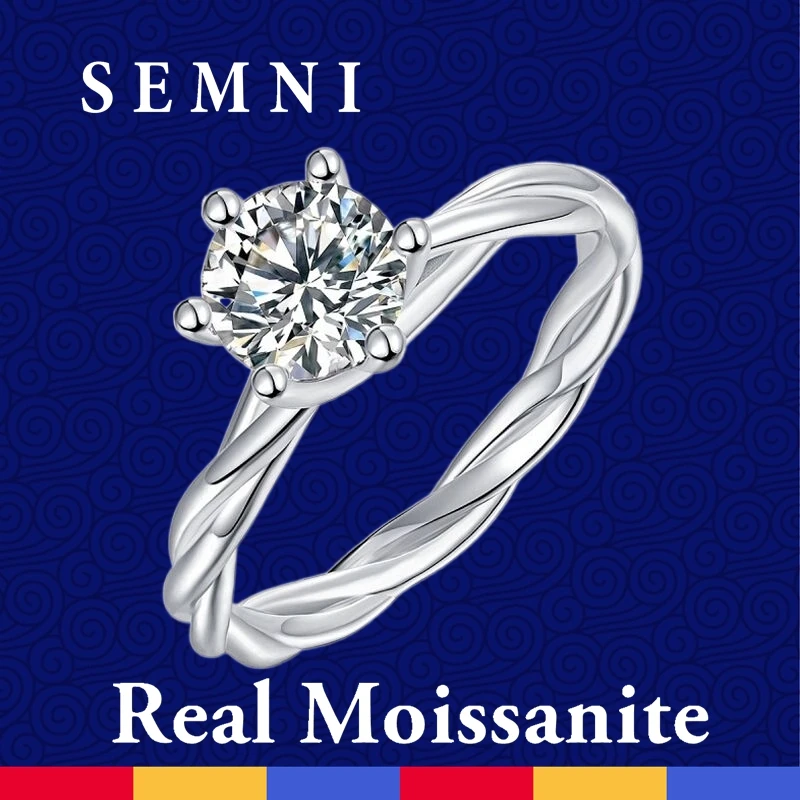 

SEMNI оптовая продажа, диагональ 925 ct, блестящие бриллианты для женщин и девушек, ювелирные изделия из серебра пробы, красивый подарок