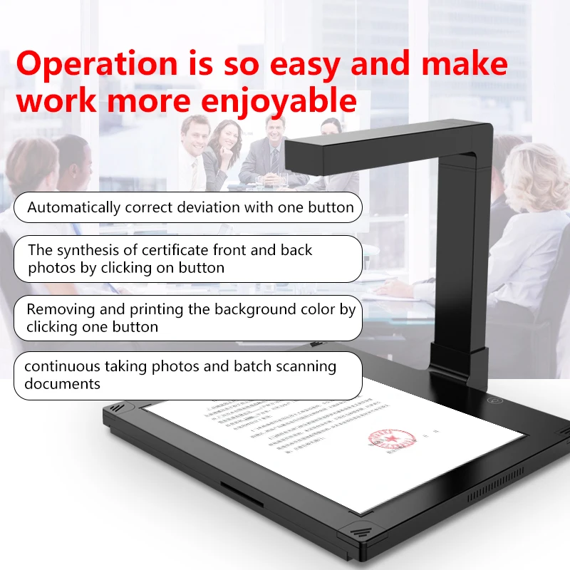 A3 16MP OCR Photo Scanner Automatic Book Scanner Handheld Portable Document Camera