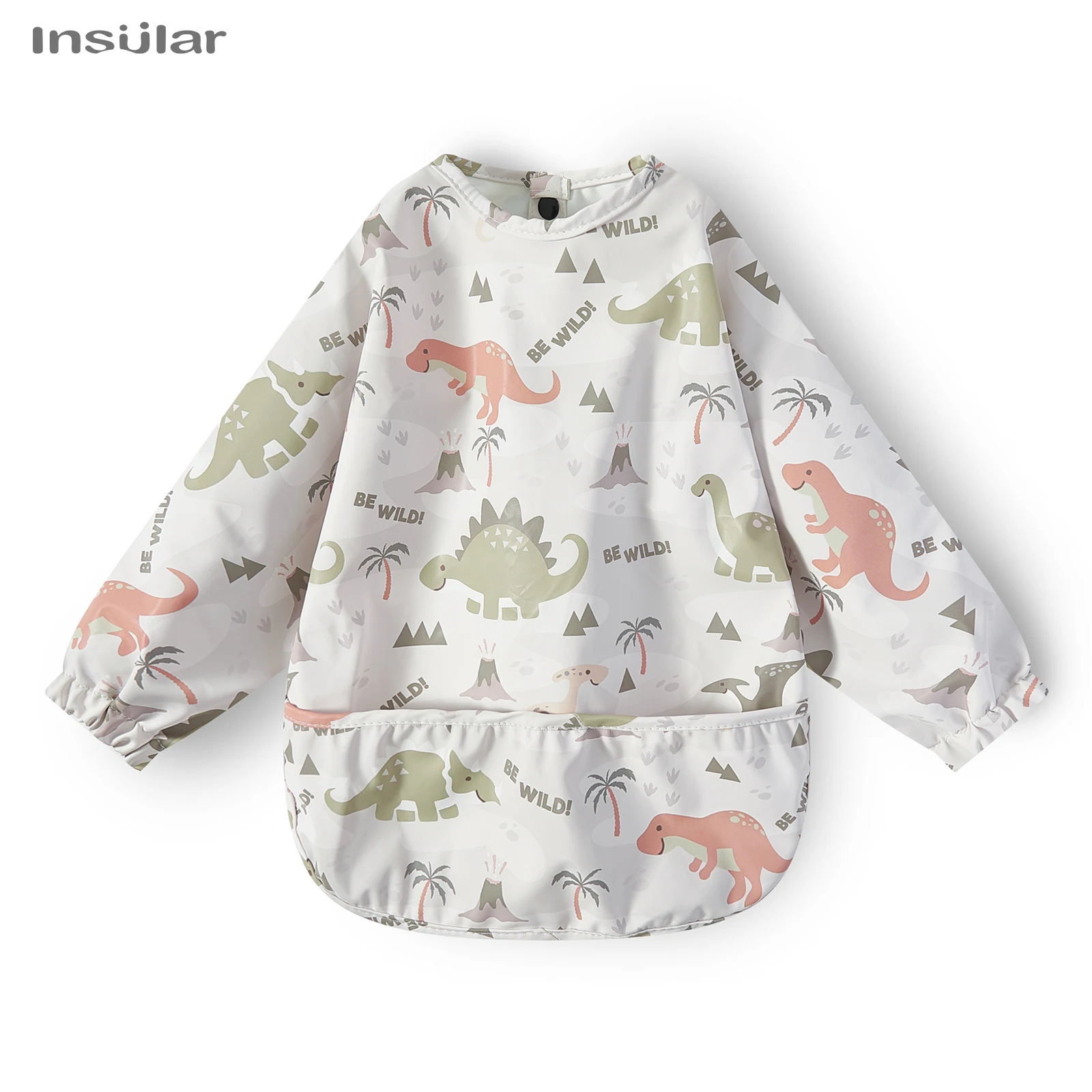 Waterproof Long Sleeve Baby Feeding Bib with Pocket
