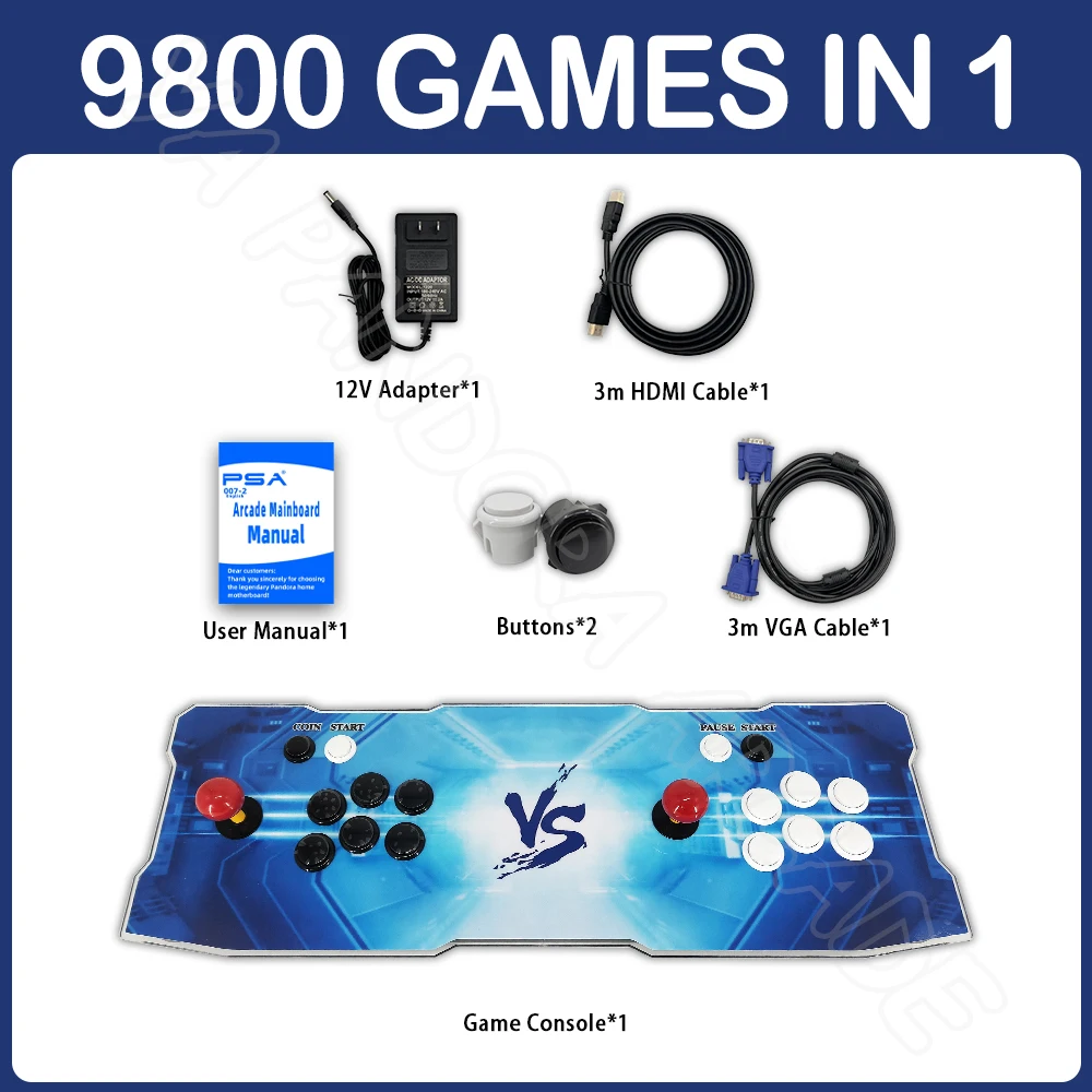 Pandora SAGA PLUS DX2 9800 in 1 アーケードゲーム Pandora Saga DX2 Plus 9800 in 1 Arcade Box - Multiplayer Fun