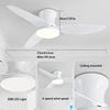 Modern Led Ceiling Fan Lights DC Motor 6 Speeds Timing Fans Low Floor Loft Remote Control Fan With Lights Bedroom Dining room 4
