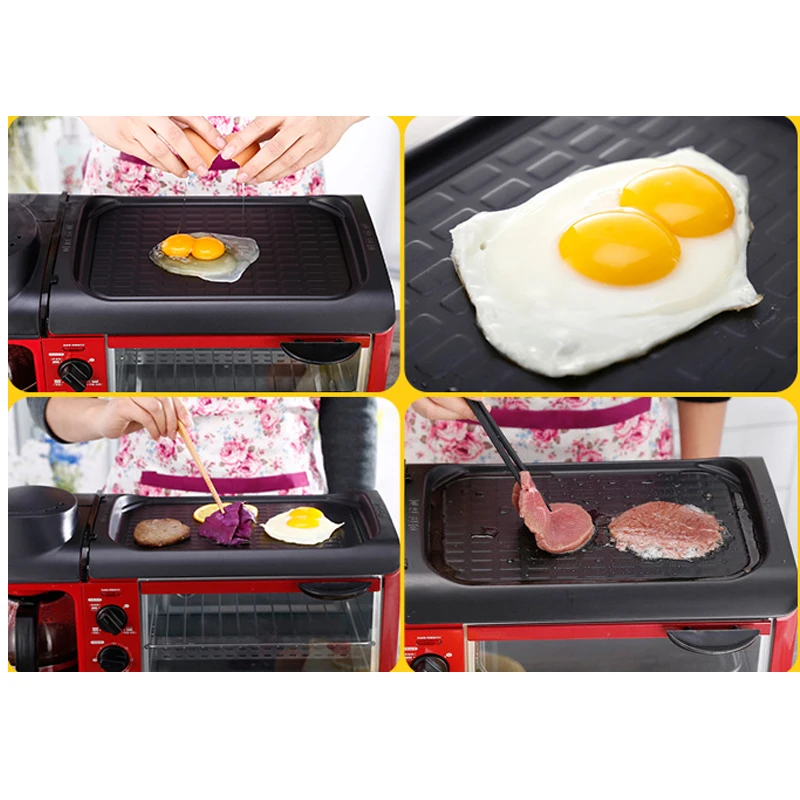 Multi-Functional Bread Toaster Oven Electric Breakfast Maker Coffee Machine Omelette Household 3 in 1 Breakfast Machine Toaster