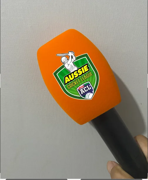 Kundenspezifisches Logo, quadratischer Schwamm, TV-Beflockungsmikrofon, Schaumstoffdruck, Markierung, Windschutzscheiben, Logo-Schwamm für TV-Stationen, Reporter, Interview – Detail 14