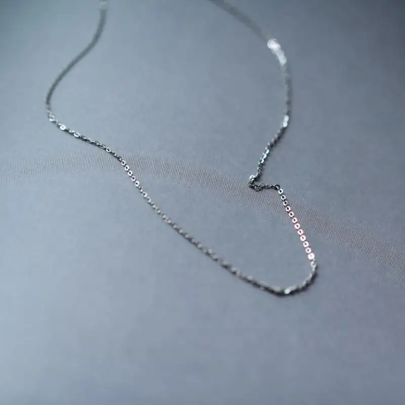 Gold Necklace Chain 14K Solid White Gold Minimal Simple Style