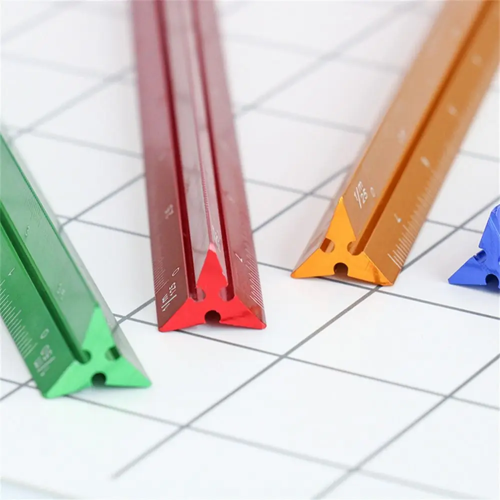 15cm 30cm Aluminum Triangular Scale Ruler 1:20-1:600 Alloy Metal Scale Regua Desenho H0003 triangle ruler drawing ruler straight ruler metal ruler