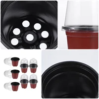 10 Sets Seedling Pot with Cover Garden Tiller Tool Plastic Nursery Accessories Living Room Plants Starter Planter 3