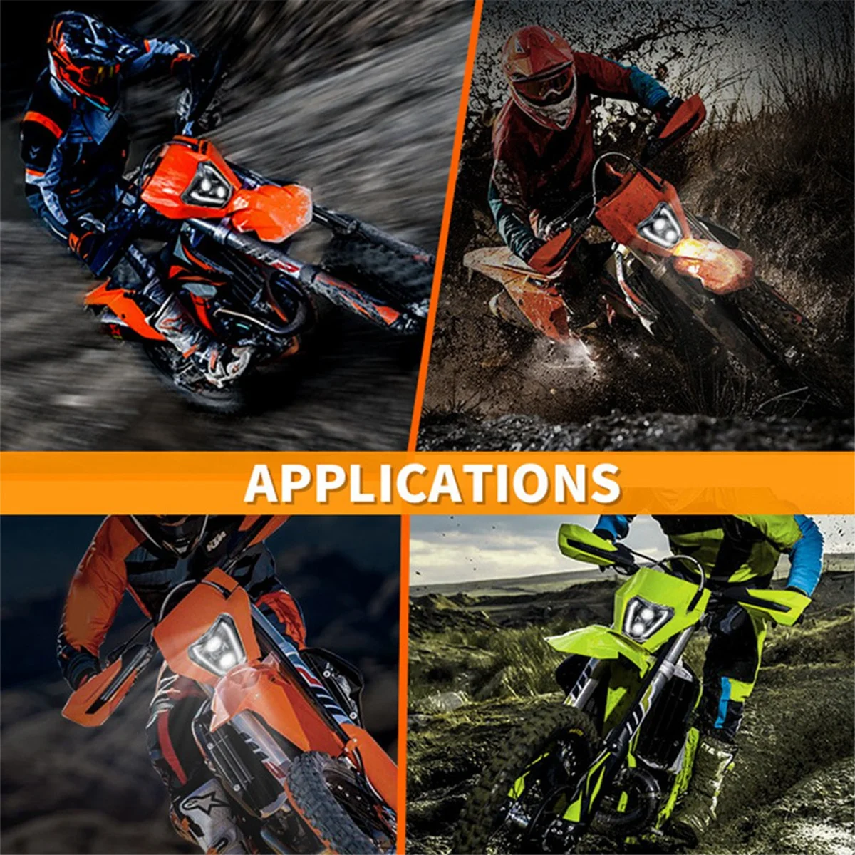 ABAN 오토바이용 LED 헤드라이트 (고/저빔 포함) EXC 300 XC XCF XCW XCFW SX SXF 125 250 300 350 450 500