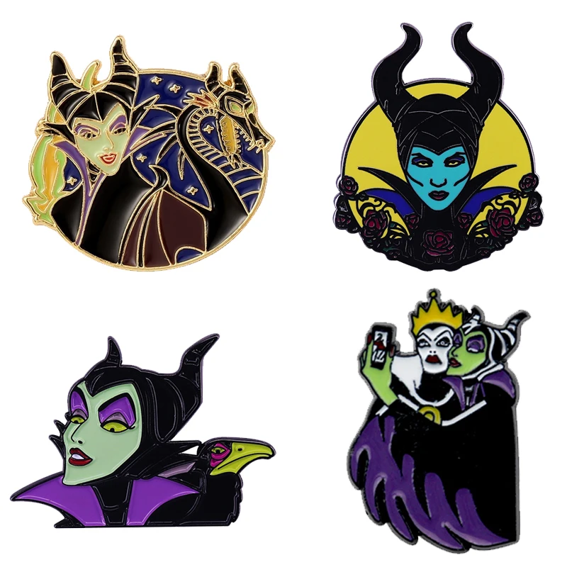 Disney Maleficent Smalto Pin Personalizzato Strega Maleficent Spille Borsa Spilla Cartone Animato Badg Gioielli Regalo Per Bambini Amici Spilla
