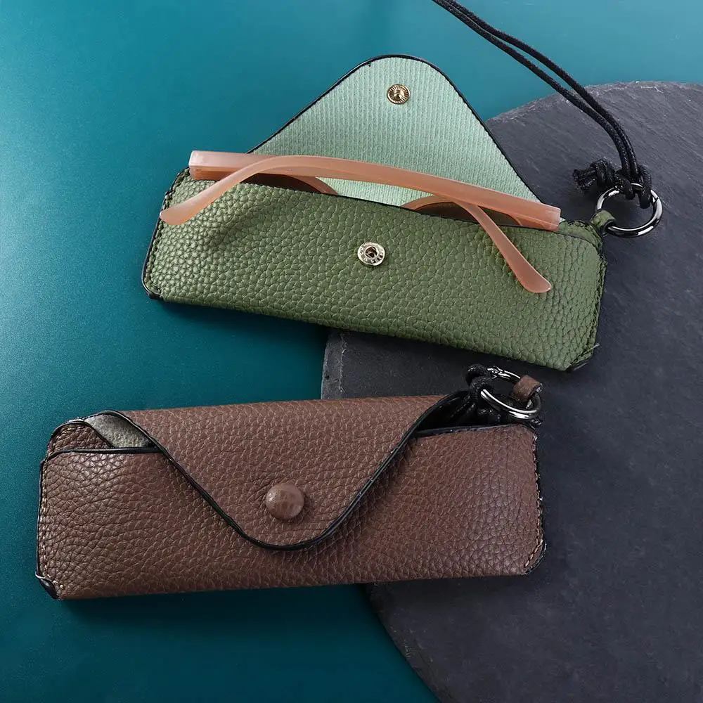 

Glasses Protective Pouch Sunglasses Storage Bag Hanging Eyeglasses Holder Eyewear Protective Case PU Leather Glasses Case