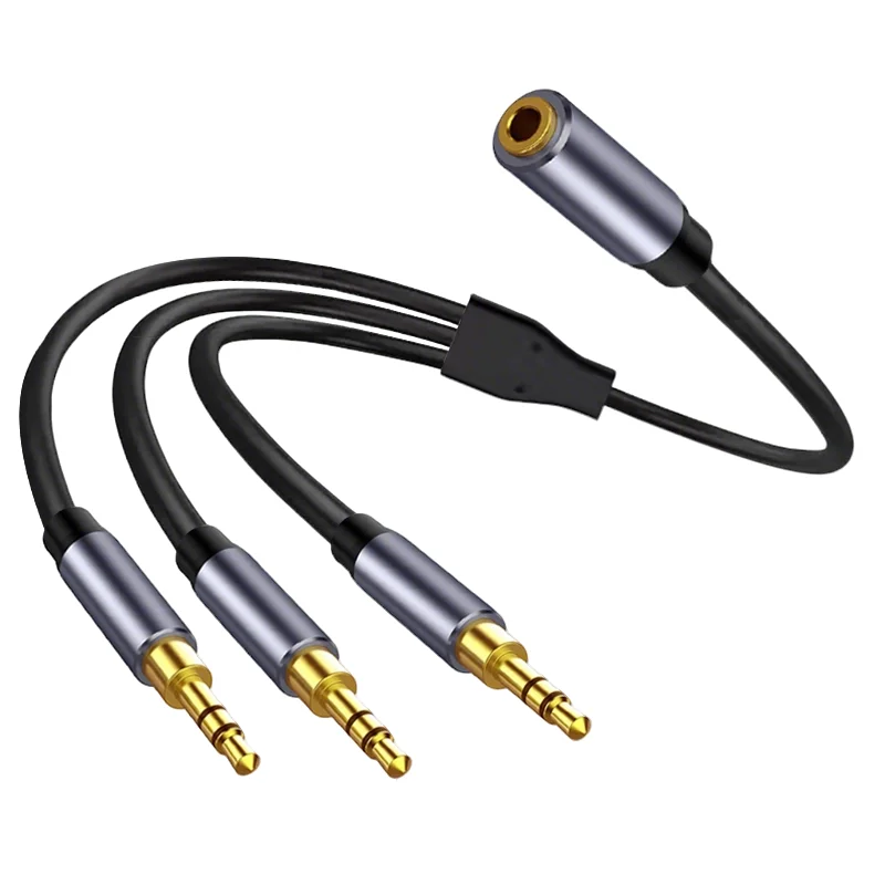 Universal Multi-Port 3.5mm Audio Splitter with TRS Stereo Extension Cable