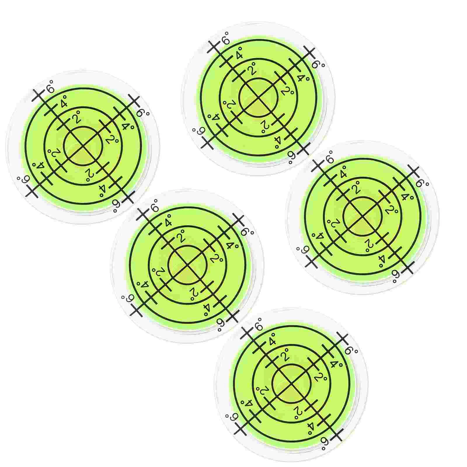 5pcs Bubble Level Replacement Bubble Level Measuring Tool Round Rv Bubble Level Tool metal round horizontal bubble with mounting hole level 25 12mm