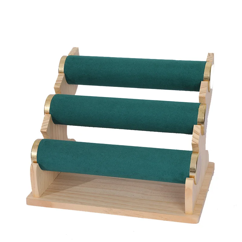 

Стеллаж для хранения часов с деревянной основой, 3-уровневый стеллаж для браслетов, стеллаж для демонстрации браслетов, стеллаж для демонстрации ювелирных изделий