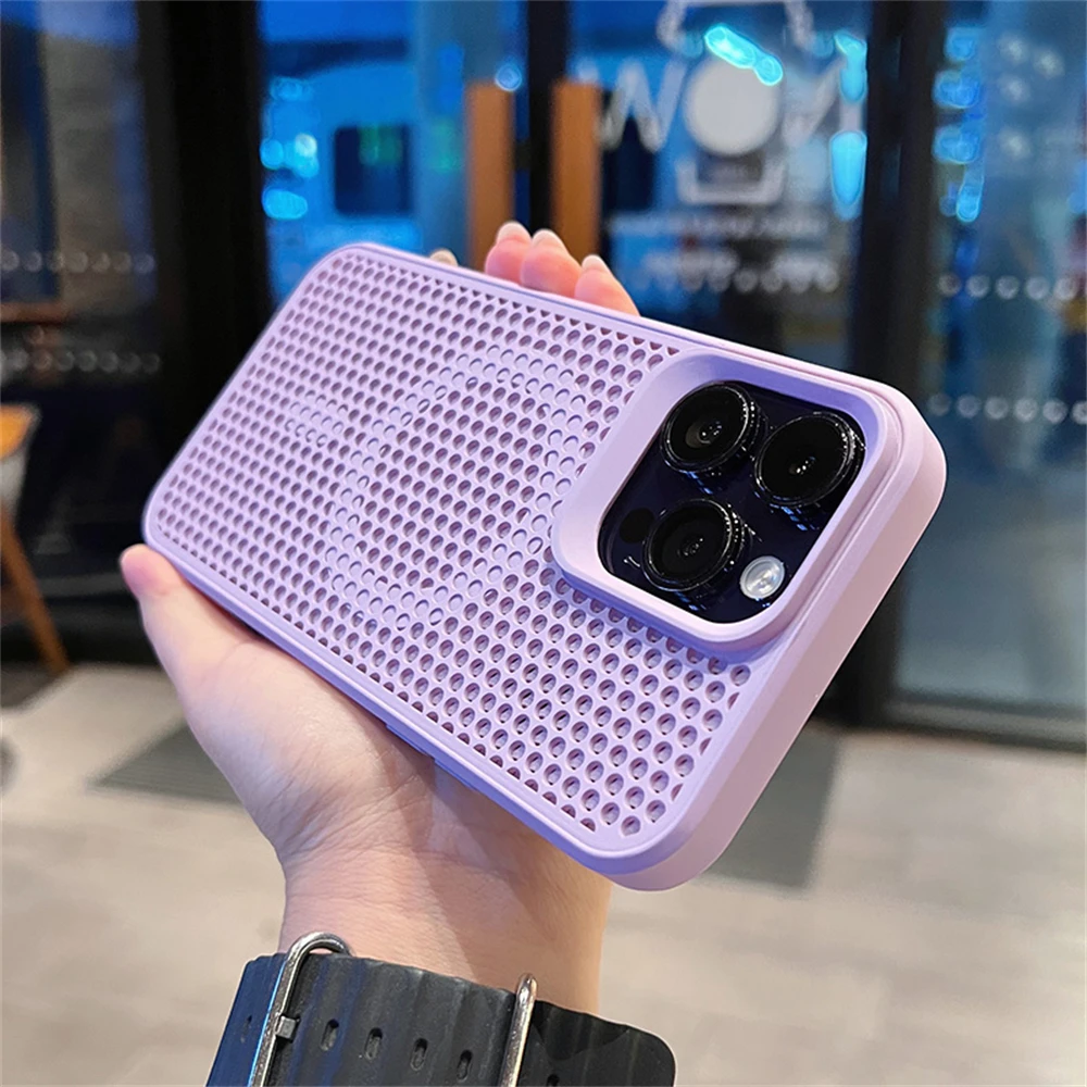 FOR IPHONE 15 PLUS (6.7) BREEZE MESH COOLING COLLECTION ULTRA SLIM HEAT  DISSIPATION CASE COMPATIBLE WITH MAGSAFE BREATHABLE COOLING MAGNETIC SLIM  CASE WITH PREMIUM RETAIL PACKAGING - BLUE LAVENDER - DreamWireless