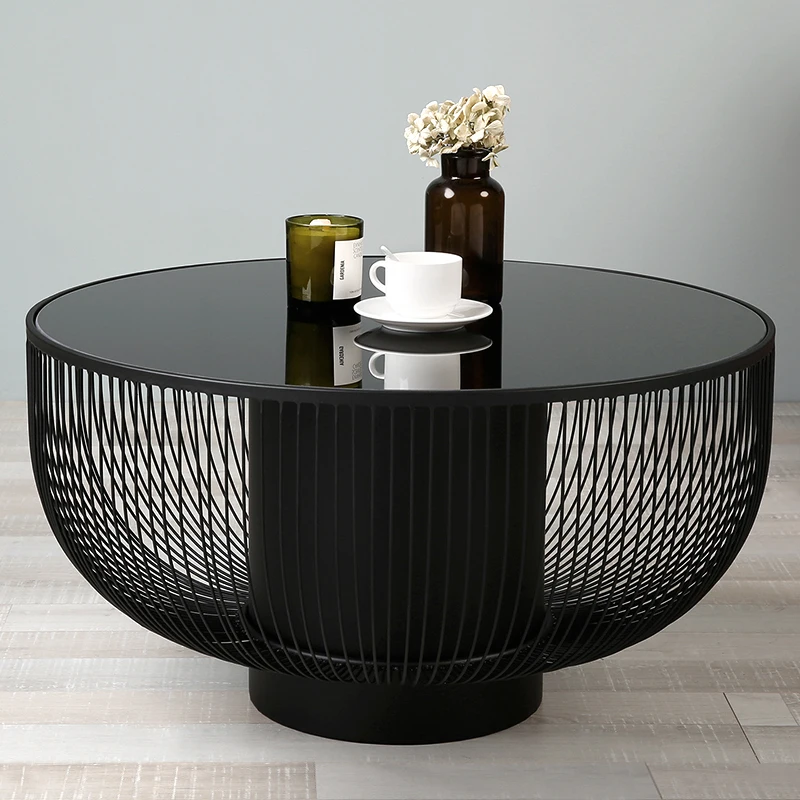 

round glamour minimalist coffee table low black center mobile coffee table nordic small mesas de centro para sala home furniture
