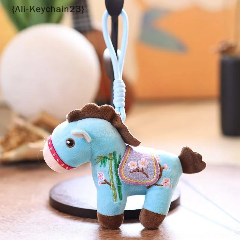 2026 Chinese New Year Mascot Horse Plush Keychain Plum Blossom