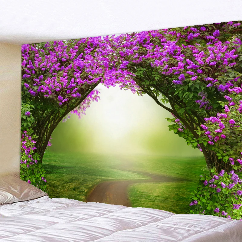 

Lavender flower tapestry wall hanging Lavender printing decoration Mandala wall tapestry beach mat background wall blanket