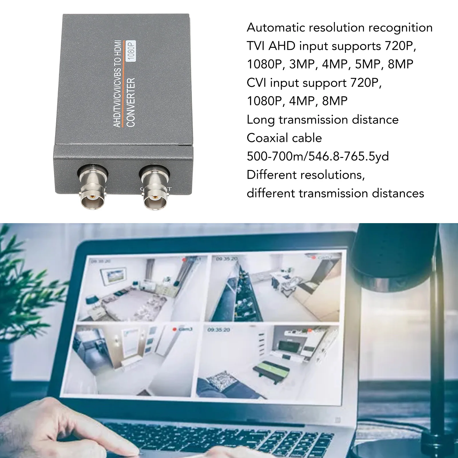 CVI To HD Multimedia Interface Converter AHD To HD Multimedia Interface Converter Long Distance For Monitor